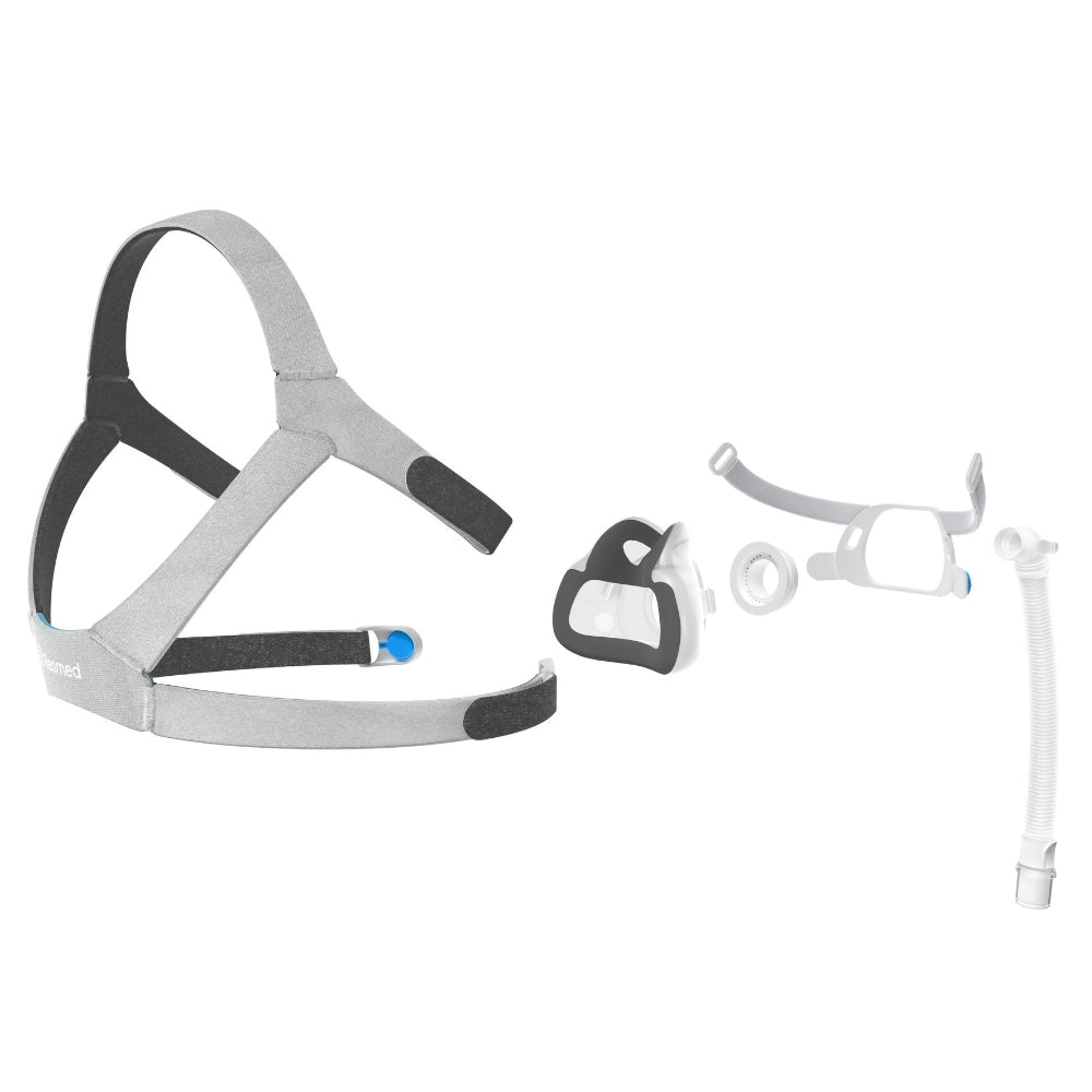Individual components of the Resmed AirTouch F40 Full Face CPAP Mask