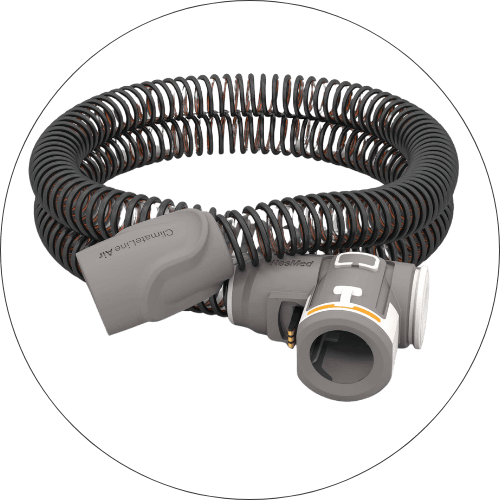 Coiled heated tube for Resmed CPAP devices