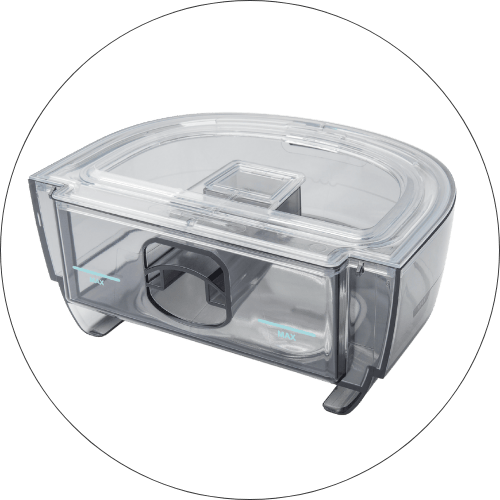 Clear plastic CPAP humidifier water tank