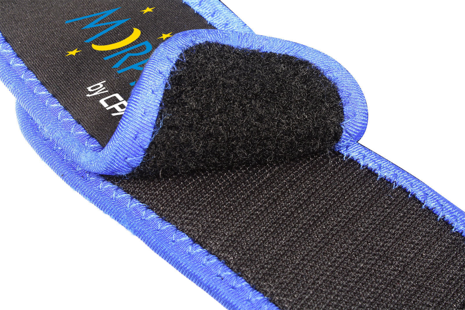 Closeup of the Velcro straps of the CPAPology Morpheus Classic Chin Strap