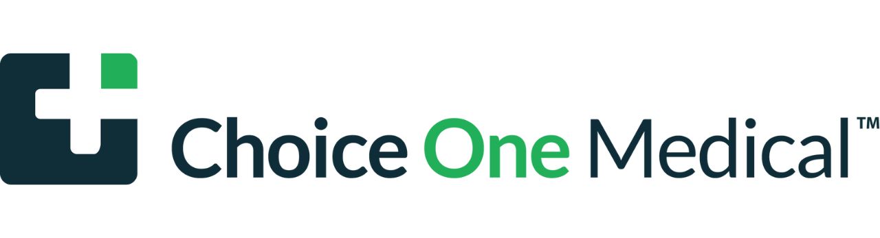 Choice One Medical logo with a green cross on a white background