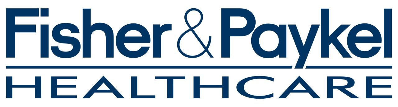 Fisher & Paykel Healthcare logo in blue text on a white background