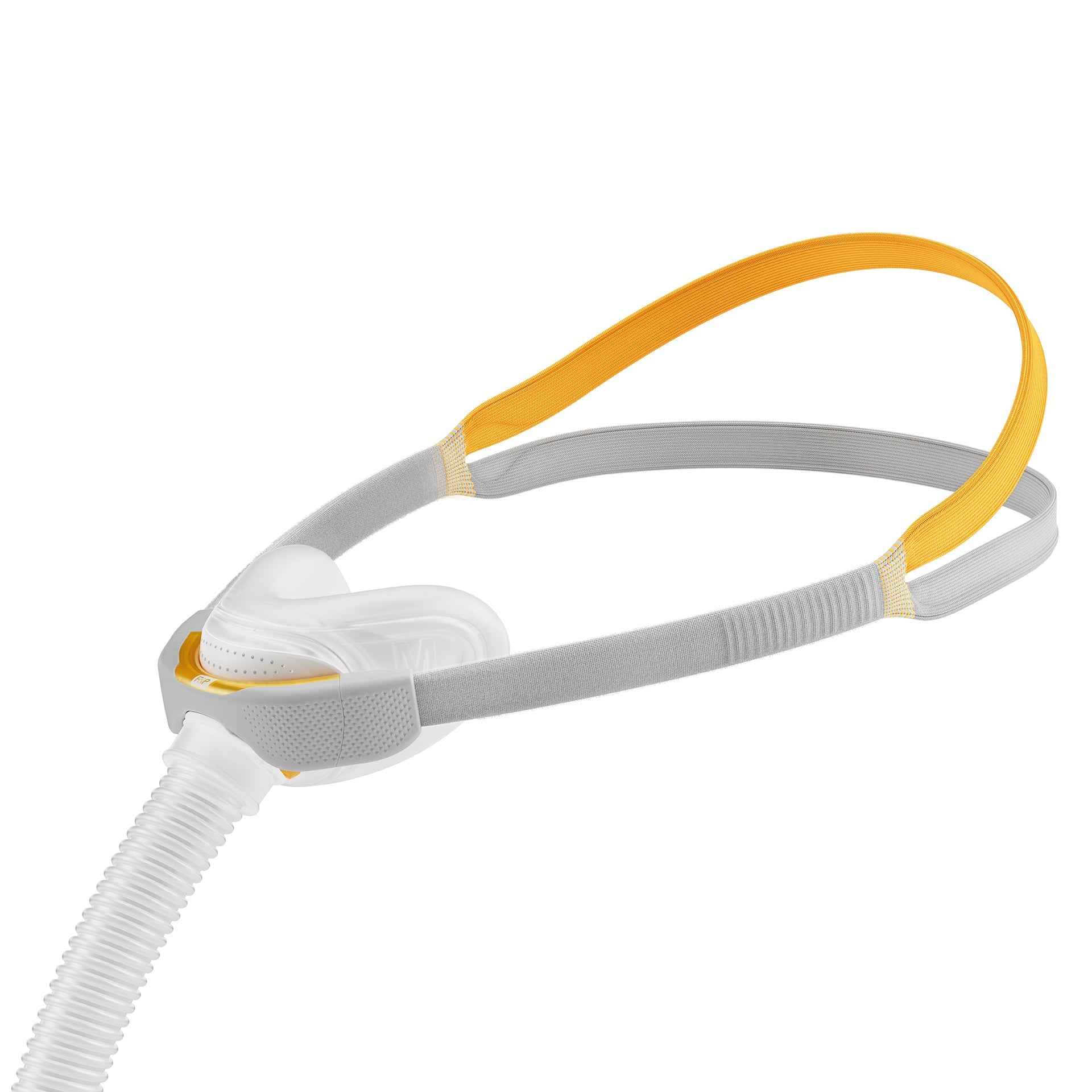 Right view of F&P Solo Nasal Mask with tube