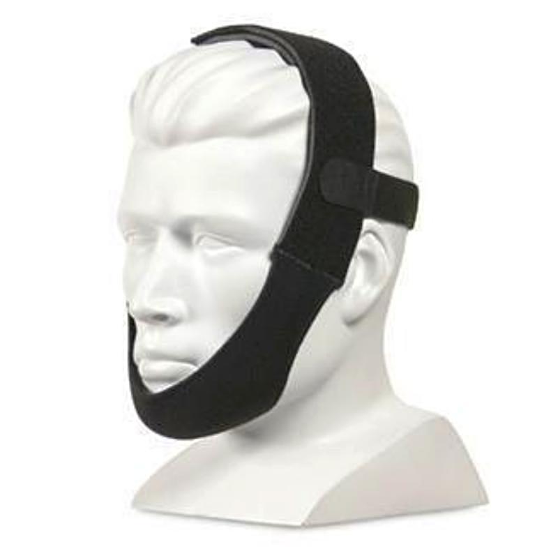 Black premium chinstrap on a mannequin head
