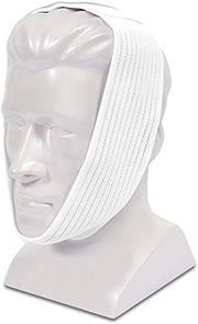 White deluxe chinstrap on a mannequin head
