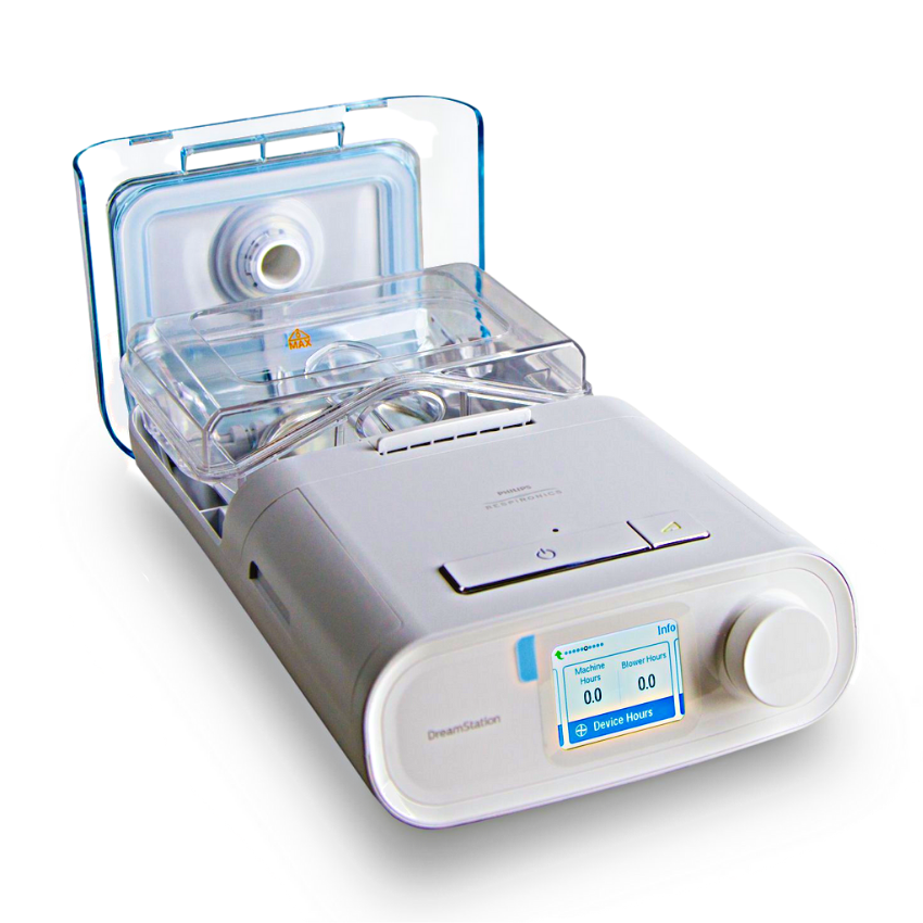 Water tank in open view within the Philips Respironics DreamStation CPAP machine
