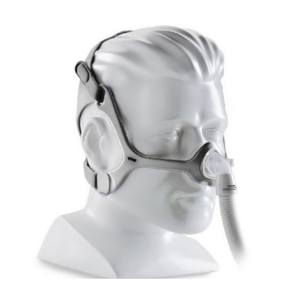 Philips Wisp Nasal Mask with Fabric Frame on mannequin head