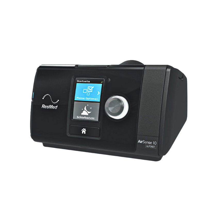ResMed AirSense 10 with a charcoal coloured side cover used