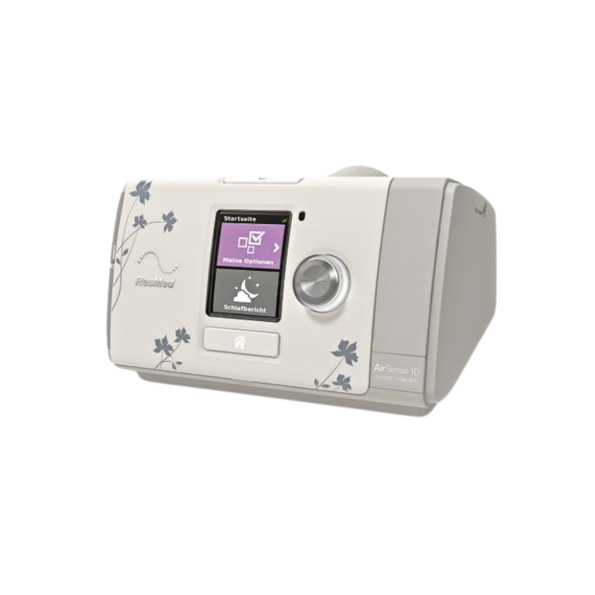 AirSense 10 machine shown with the light grey side cover on