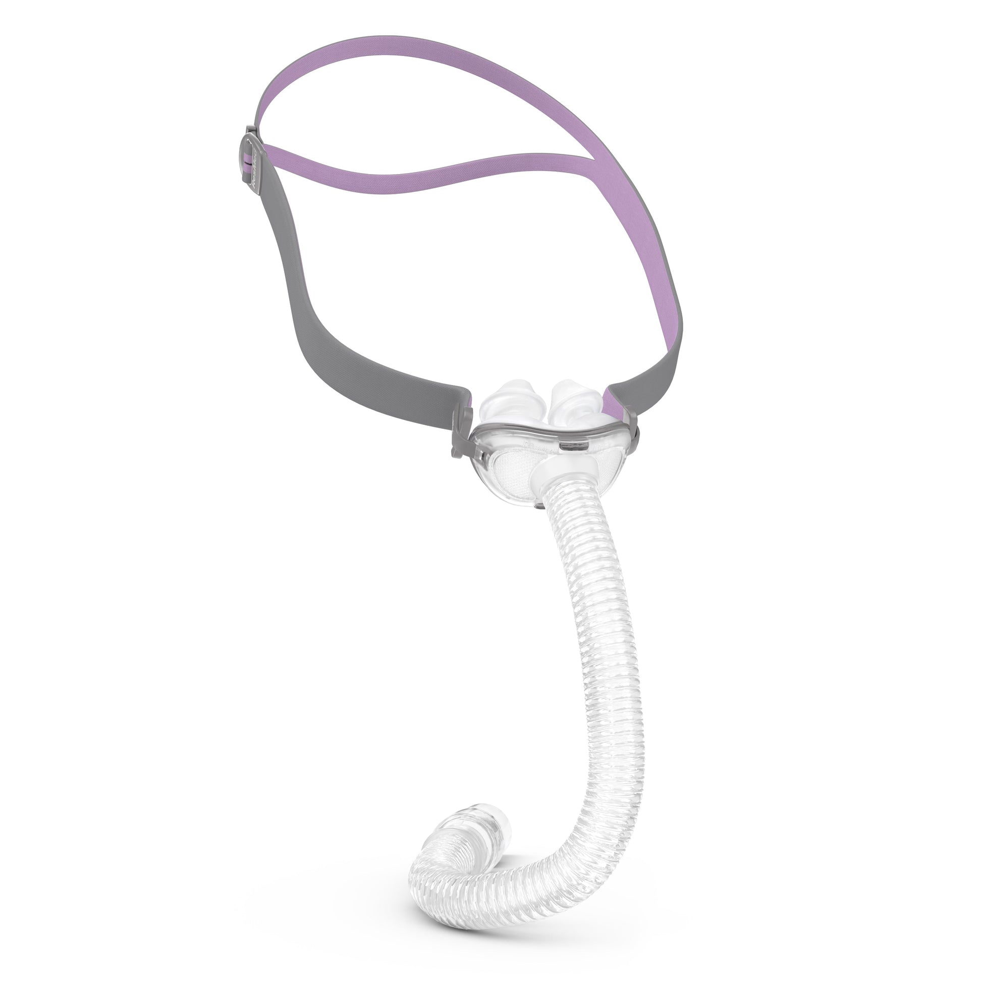 Left view of the ResMed AirFit P10 for Her nasal pillow CPAP mask