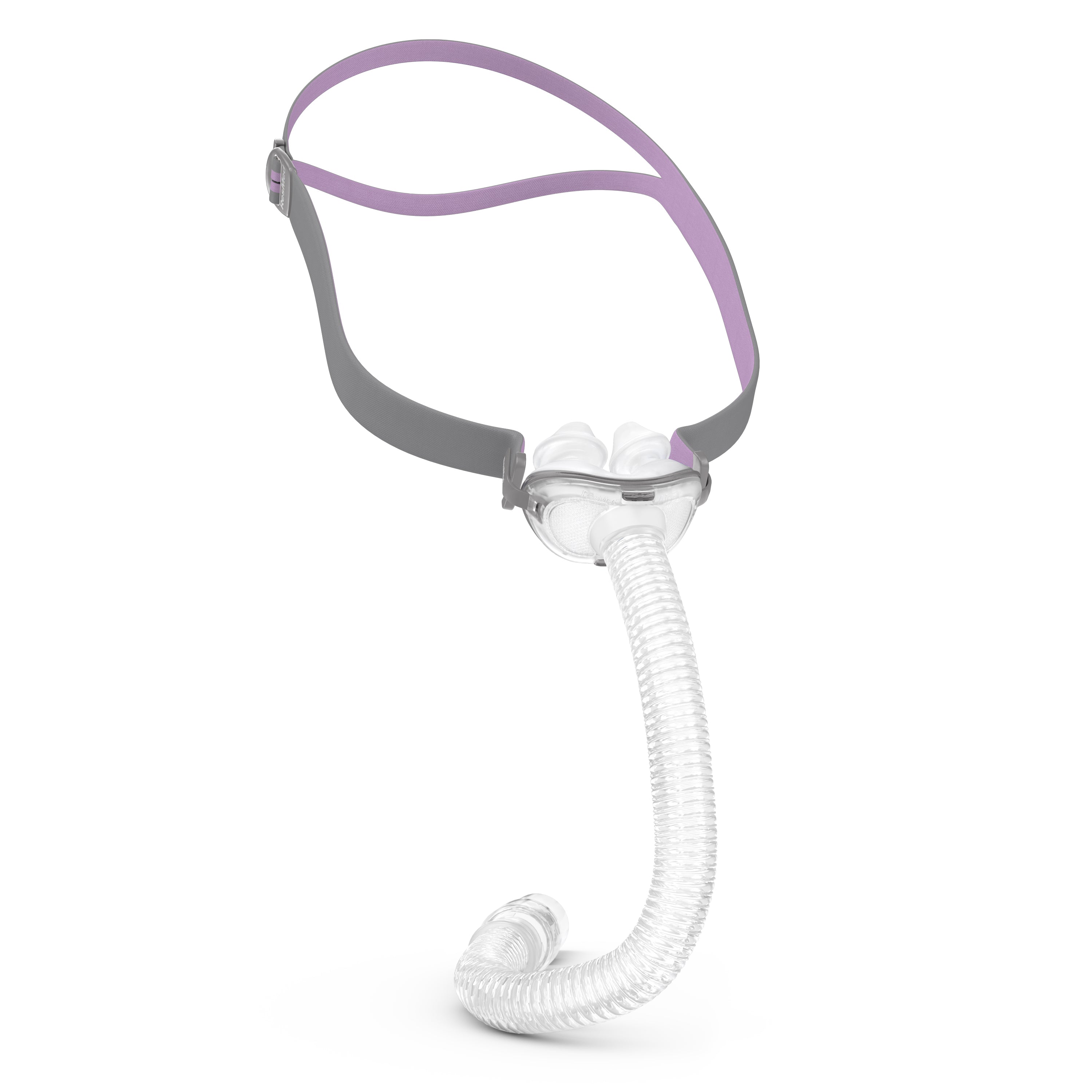 Left view of the ResMed AirFit P10 for Her nasal pillow CPAP mask