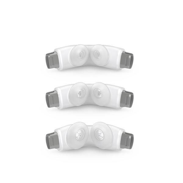 Inside view of all three sizes of the ResMed AirFit P30i nasal pillow cushion