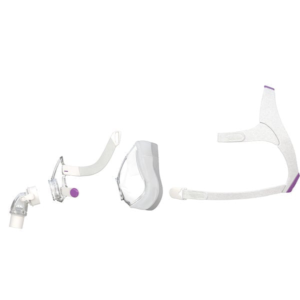 Individual components of the ResMed AirTouch F20 for Her full face CPAP Mask