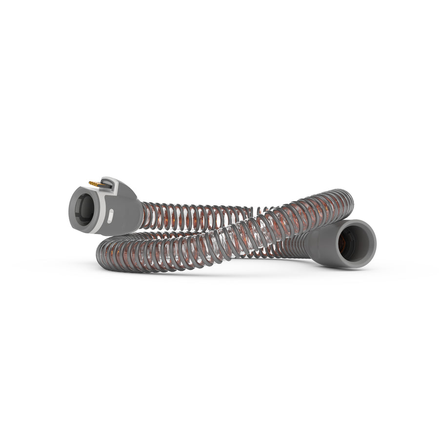 Coiled grey and clear ClimateLineAir 11 heated tube for the AirSense 11
