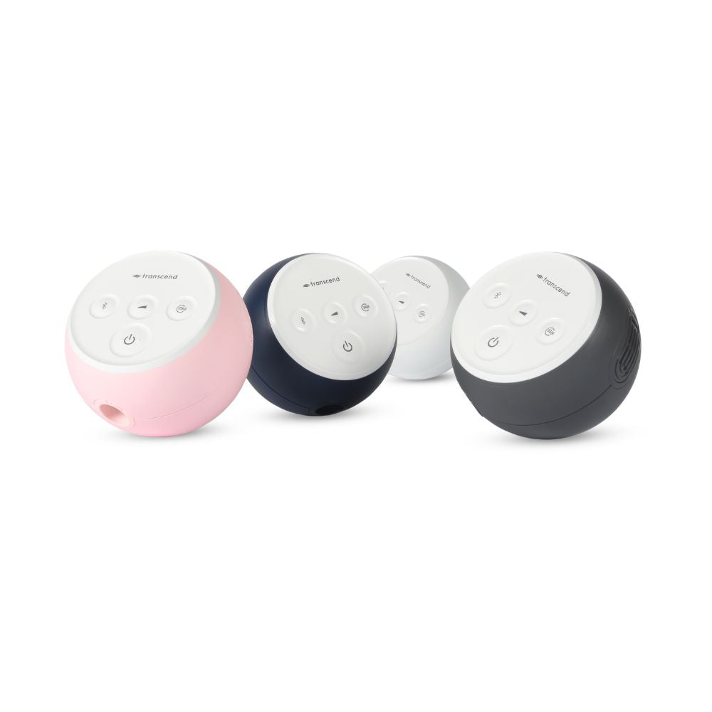 Four Transcend Micro 510 CPAP Machines (pink, blue, white and grey) against a white background