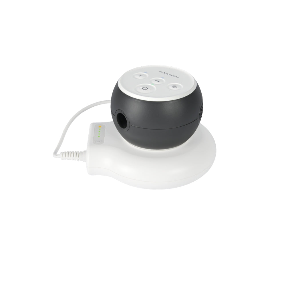 Grey Transcend Micro 510 CPAP Machine on top of the PowerAway Battery