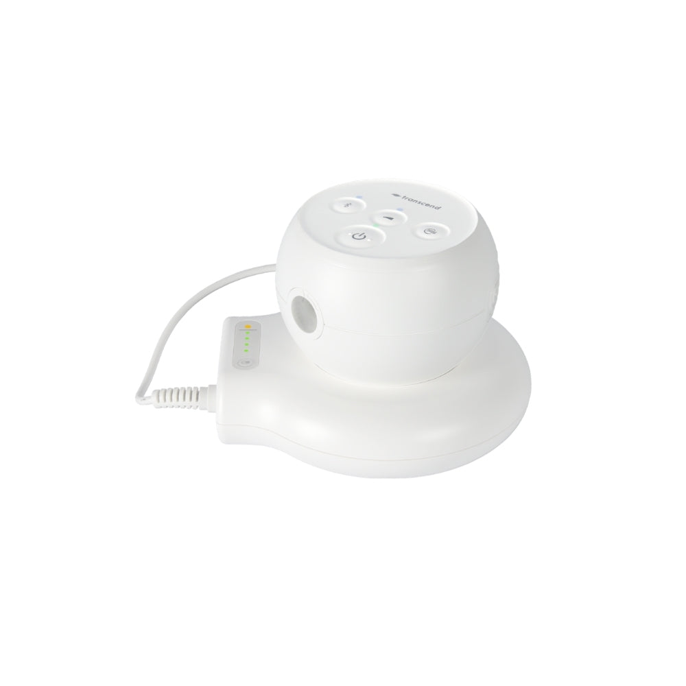 White Transcend Micro 510 CPAP Machine on top of the PowerAway Battery