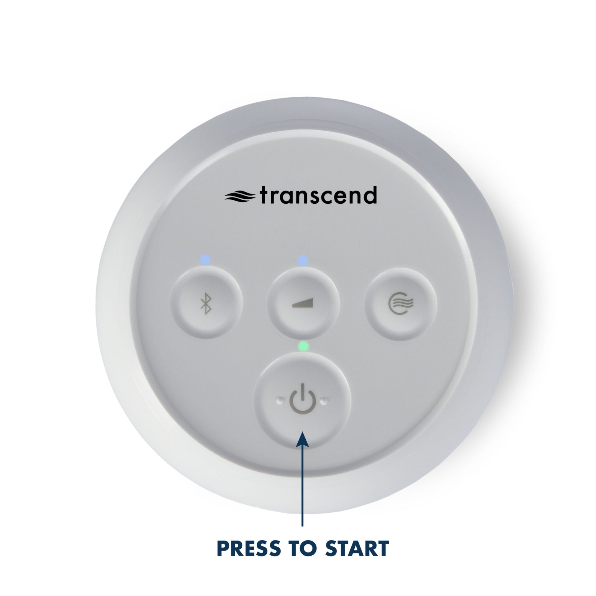 Transcend Micro Travel CPAP device with Start/Power button highlighted
