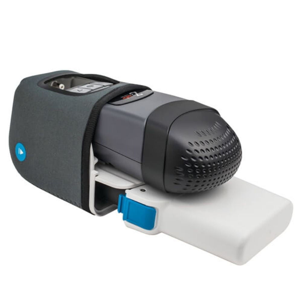 Z2 CPAP shown nesting inside the PowerShell with Extended Battery