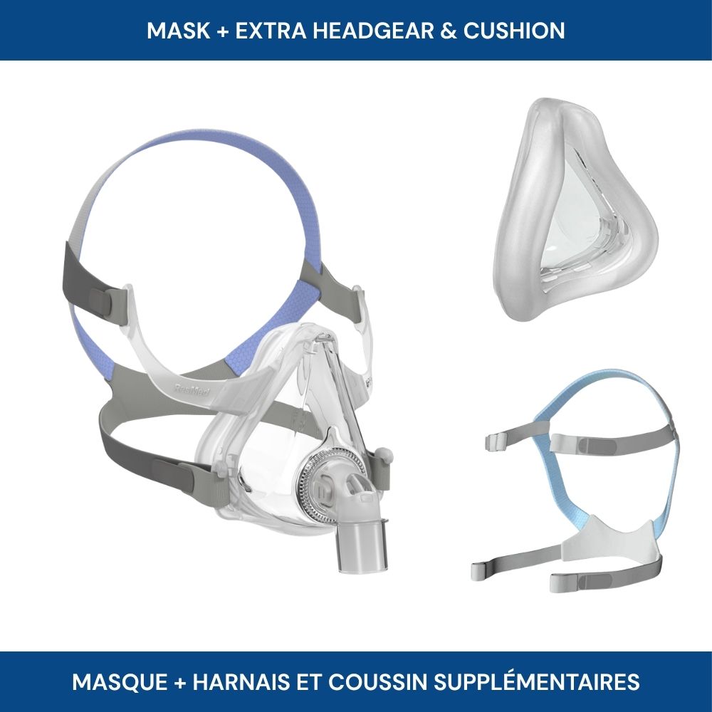 CPAP Bundle with Resmed AirFit F10 full face mask with set of extra cushion and headgear