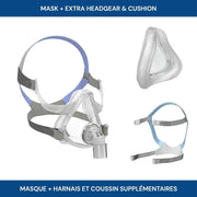 CPAP Bundle with Resmed AirFit F10 full face mask with set of extra cushion and headgear