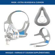 CPAP Bundle with Resmed AirTouch F20 full face mask with set of extra cushion and headgear