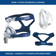 CPAP Bundle with Resmed Mirage Activa LT nasal mask with set of extra cushion and headgear