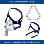 CPAP Bundle with Resmed Quattro FX full face mask with set of extra cushion and headgear
